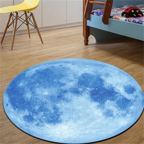 Round Carpet 3D Print Earth Planet Soft Carpets Anti-slip Rugs Computer Chair Mat Floor Mat For Kids Room Home Decor Supplies