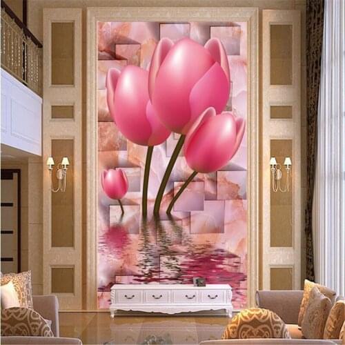Beibehang Customize size High Quickly HD mural 3d wallpaper wall paper diamonds tulip wall paper wallpaper for walls 3 d