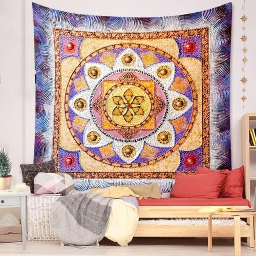 New Nordic tapestry mandala boho home decor wall hanging aesthetic geometric dorm decor background cloth mural 100% Polyester