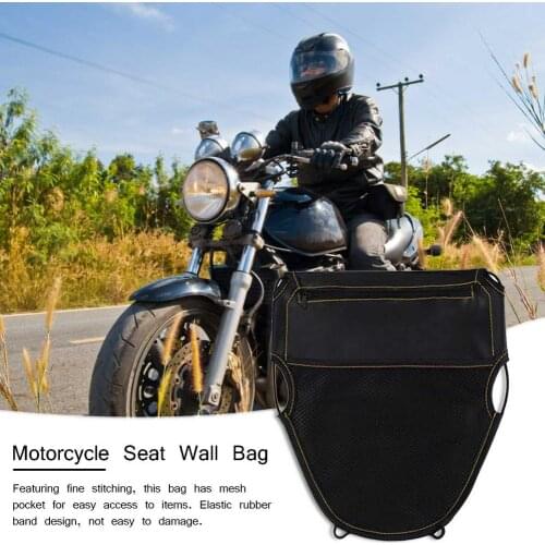 PU Leather Motorcycle Seat Wall Organizer Tool Storage Zipper Bag For Moped Storage Pouch Bag Organizer Motorcycle Accessories