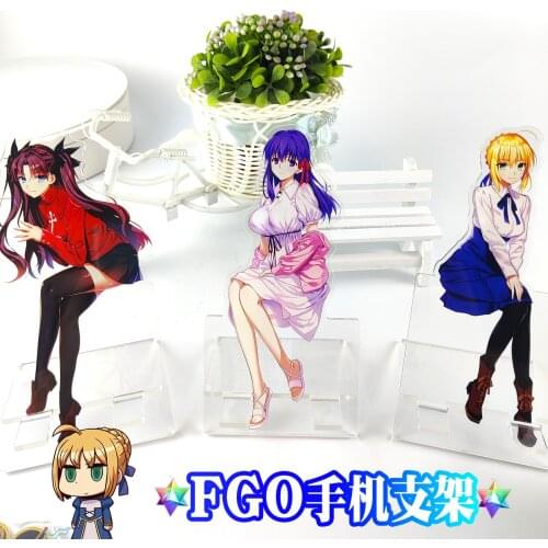 NEW Anime Figure Model Mobile phone Bracket HOT Game Fate/Grand Order Saber Lily Tohsaka Rin Matou Sakura gifts Acrylic Stand