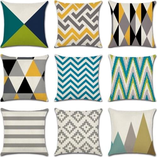 New Stripe Throw Pillow Covers Geometric Cushion Cover Nordic Decoration Wavy Triangle Pattern Pillow Case For Pillow 45*45cm