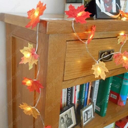 Fall Autumn Leaves LED String Light 1/2/3M 10/20/30 Led Maple leaf Fairy Lamp Battery Powered home decor birthday