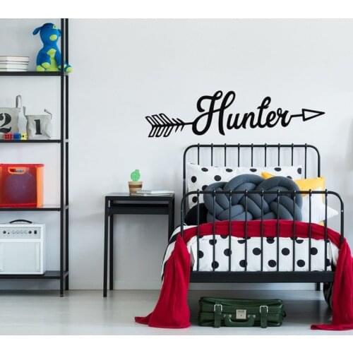 Custom personalized Boys Name with Arrow Wall sticker Personalized Decal for Name with Arrow boys Room Adventure Decor G318
