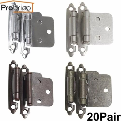 Probrico 20 Pair Self Close Cabinet Door Hinges Kitchen Cupboard Flush Hinge Antique Furniture Hardwares