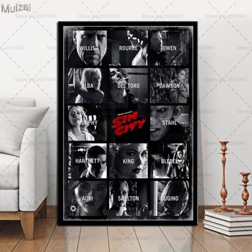 Posters and Prints Sin City Quentin Tarantino Movie Wall Art Poster Canvas Painting Pictures for Room Home Decoration