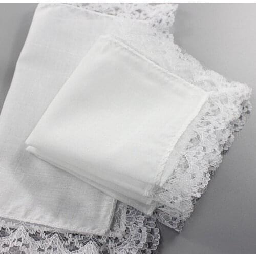 Plain Blank DIY Lace Thin Handkerchief Wedding Gifts Party Decoration Cloth Napkins For Women LX8439