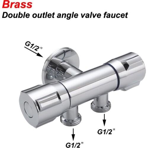 Direct multi-function toilet double outlet double angle valve bracket one in two out water separator female washer set