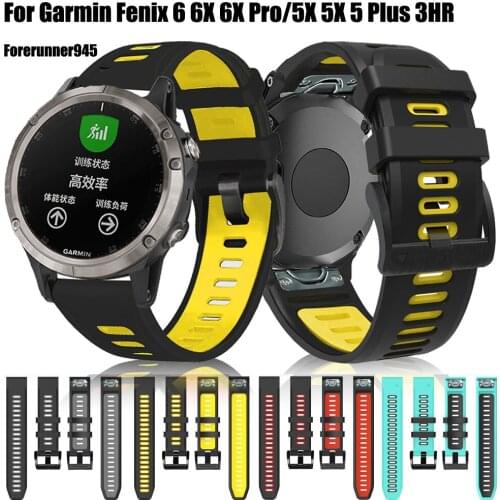 Quick Fit Band For Garmin Fenix 6 6X 6X Pro/5X 5X 5 Plus 3HR Silicone Strap Forerunner 945 935/Release Quick Watchband 22 26mm