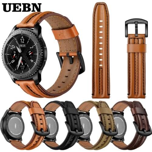 UEBN Genuine Leather Strap For Samsung Gear S3 Classic&Frontier Band Watchband for Galaxy Watch 46mm bracelet watchbands