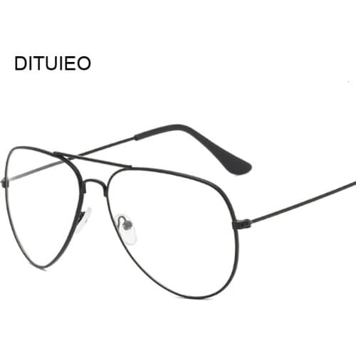 Luxury Brand Designer Aviation Big Frame Women Men Eye Glasses Vintage Metal Twin Beam Oversized Eyeglasses Clear Lens Thin