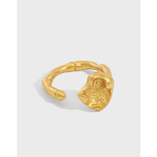 SHANICE Statement S925 sterling silver open ring Irregular Folding Love Heart Ring for Womens Party Banquet Jewelry Accessories