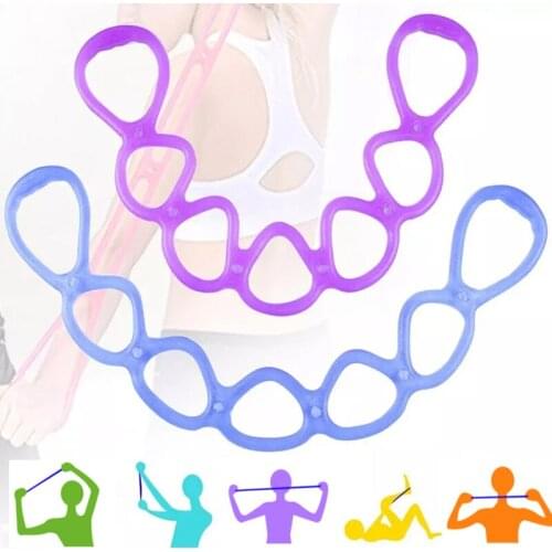 Yoga Pull Belt 7 Hole Silicone Pull Rope Dumbbell Arm Strength Fitness Essential Equipment Training Stretching Belt Women