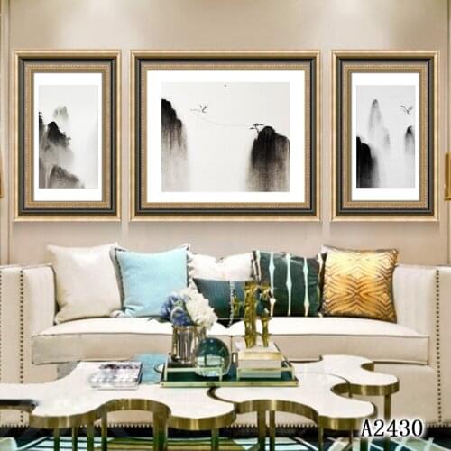 Modern Abstract Oil Painting Print on Canvas 3pcs White and Black Landscape Printing Wall Art Picture Painting for Home Decor