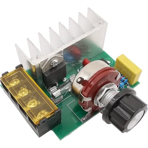 1Piece 4000W 220V AC Thyristor Voltage Regulator Adjustable Motor Speed Dimmer Dimming Temperature Controller Voltage Regulator