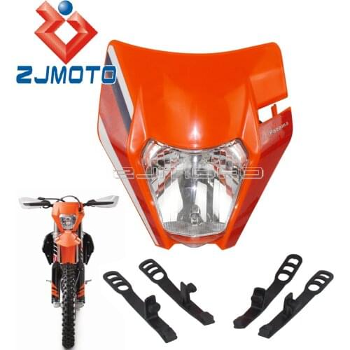 Dirt Bike E8 E-mark Headlamp Enduro Orange Sticker Headlight Mask For MX SXF SX XCW XC EXC XCF Six Days 2018 2019