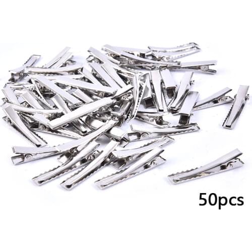 50pcs Metal Alligator Hair Clips Bow Teethed Barrette Crocodile Clamp For DIY Hair Accessories