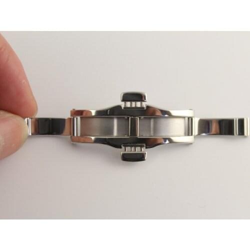 6x22mm Watch Strap Butterfly buckle Stainless steel clasp For T97 R463 Solid steel buckle Silver