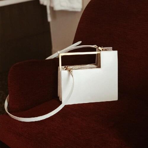 WEIXIER Fashion Metal Handle Box Type Women bags Organ Design Pu Womens Shoulder Bags Luxury Messenger Crossbody Bag V4-60