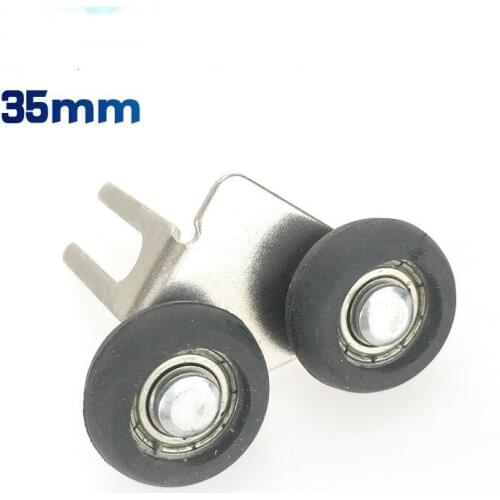 1pc 35mm sliding door pulley upper pulley mute bathroom partition sliding wardrobe wooden door partition 7.3 track upper wheel