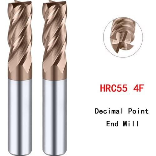 Decimal Point Milling Cutter HRC55 4F Coating Process Carbide Alloy End Mill 1.1-11.9mm 1PCS CNC Machine Tools High Quality