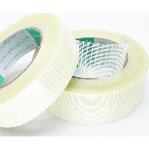 1pcs Strong Gridding Fiber Tap and Strong Fiber Strips Adhesive Tape DIY model super-strong mesh single-sided tape 25M