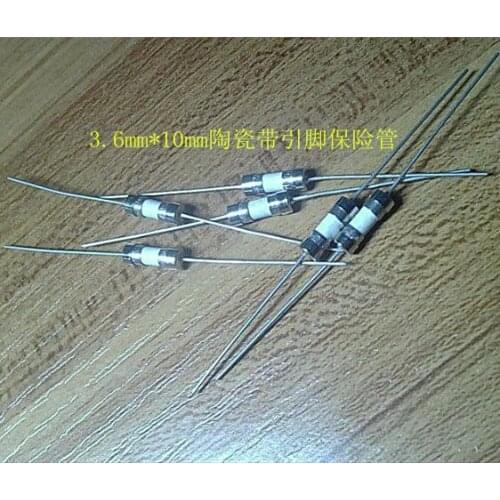 100%50PCS New and original Ceramic fuse 3X10 with lead T2A 250V