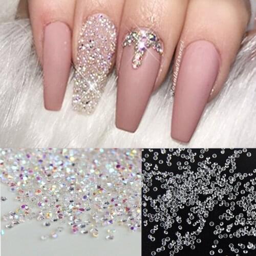 1000Pcs 1.2mm Crystal 3D Nail Miniature Rhinestone Jewelry DIY Nail Accessories Nail Rhinestone
