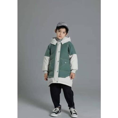 2020 White Eiderdown Winter Coat for Fhildren Cuhk Childrens Cotton Collage for Middle and Long Boys Down Jacket