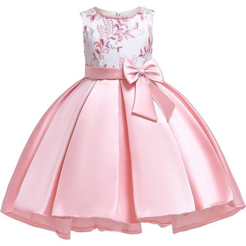 2021 Flowers Girl Summer Dress Pageant Formal Kids Dresses For Girls Clothes Princess Dress Children Evening Party Wedding Dress