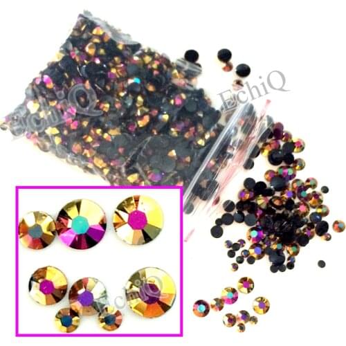 3D Nail Art Tips AB Milk Jelly Color Rhinestone Mix Size Flat back Beads not hotfix for DIY Nails Phone Case Rose Gold AB J151