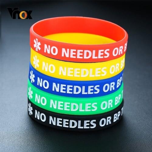Casual 5pcs/Set Medical Diabetes Blood Thinner Lymphedema Alert NO Needles OR BP This ARM Silicone Bracelet Wristbands