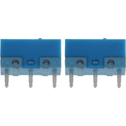 63HA 2Pcs Original HUANO Blue Dot Blue Shell 0.74N Mouse Micro Switch Gold Alloy Contacts 50 Millions Lifetime