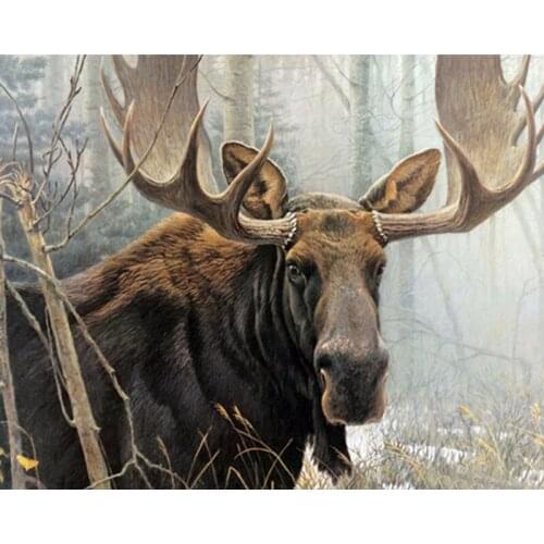 DIY Diamond Painting Full Round Drill "Animal moose" Embroidery Animals Needlework Cross Stitch Home Decor Gift