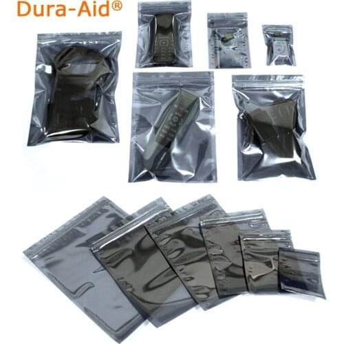Dura-Aid 100pcs Anti Static Shielding Ziplock Bag ESD Anti-static Instrument Pack Pouches Waterproof Self Seal Antistatic Bag