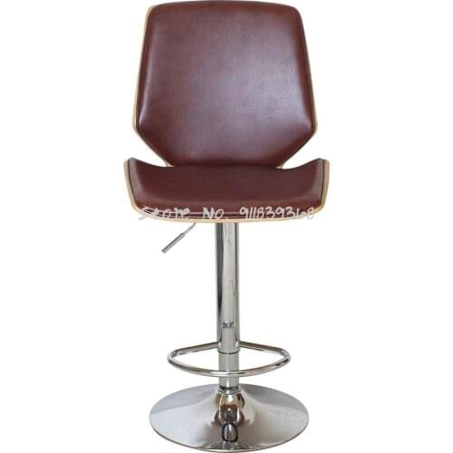Bar Chair Nordic Bar Chair Bar Stool Rotary Lift Solid Wood Back Cashier Front Desk Chair High Stool