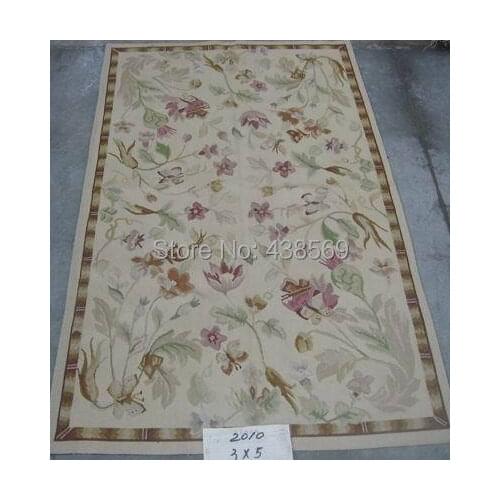 Free Shipping 3'x5' French Aubusson Weave Rugs-100% WOOL HANDWOVEN RUG