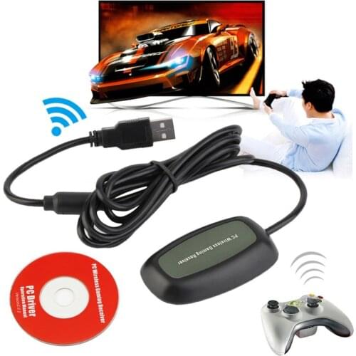 Wireless PC USB 2.0 Receiver for Xbox 360 Controller Gaming USB Receiver Adapter PC Receiver For Microsoft for XBOX 360 with CD