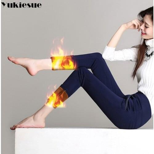 Hot sale pencil pants women 2017 winter warm skinny slim high waist bottom pants female trousers Plus size 4XL pantalon mujer