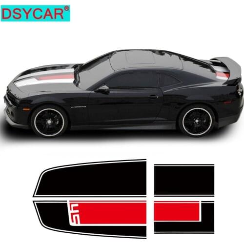 DSYCAR 1Set Car Vinyl Front Bonnet & Rear Taligate Stripes Hood Trunk Engine Cover Trunk DIY Decals Sticker for Chevrolet Comalo