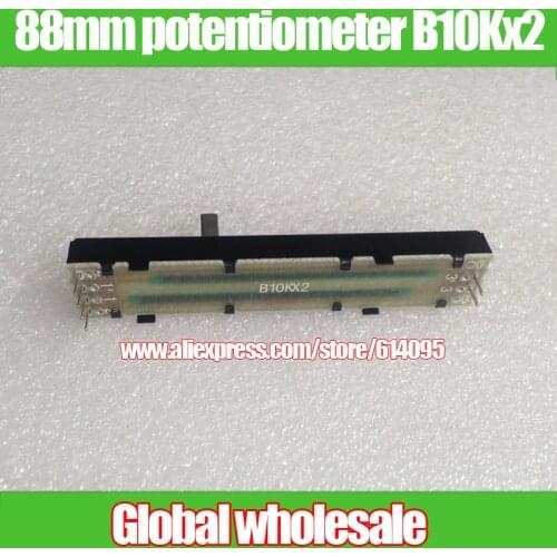 1pcs SC-6091G 88MM with slider fader double potentiometer B10K / handle length 15MMC B10Kx2