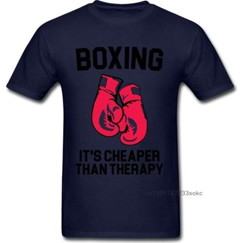 100% Cotton Fabric T-Shirt Mens T Shirts Boxer Tshirt Box Cheaper Than Therapy Letter Tops Fitness Tee Summer Clothes Cool