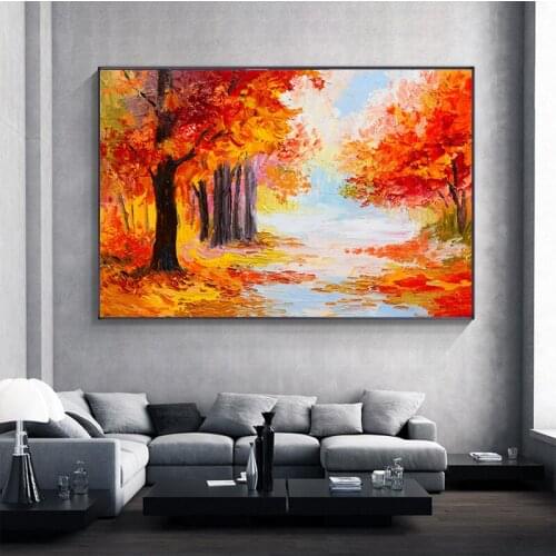 Canvas Oil Painting Art Posters And Prints Colorful Tree Plants Pictures Home Wall Paintings For Living Room Decoration No Frame