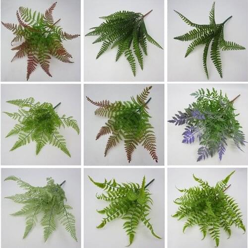 Artificial Plastic Soft Glue Green Plant fern Leaf Persian Grass Pseudo Plant Bonsai Home Wedding Decoration
