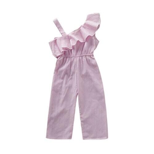 Girl Romper Toddler Baby Girl One Shoulder Romper Jumpsuit Belt Bottom Pants Kids Outfit Clothes