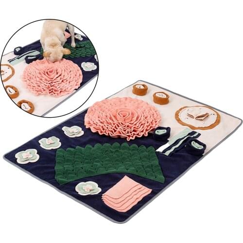 Dog Sniffing Mat Dog Puzzle Toy Pet Snack Feeding Mat Boring Interactive Game Training Blanket Snuffle Foraging Training Mat