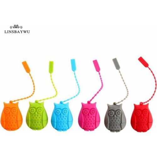 Creative High Quality Cute Owl Tea Strainer Fun Cartoon Tea Accessories Food Grade Silicone loose-leaf Tea Infuser Filter Diffus