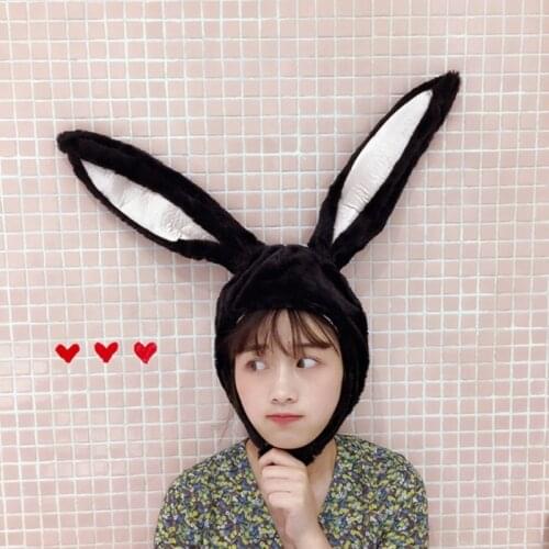 Halloween Cute Plush Rabbit Hat Long Bunny Ears Hood Earflap Headgear Cap Head Warmer Cosplay Costume Party Photo Props
