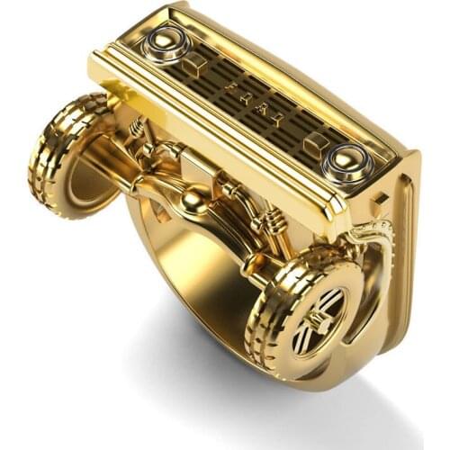 Fashion Male Finger Rings Creative Geometry Truck Motorcyclist Punk Jewelry Hip Hop Unusual Engagement Party Best Accessories
