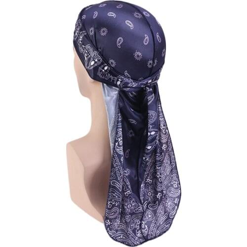 New Ladies Thickened Hair Cap For Sleeping Chemotherapy Printing Silk Head Scarf Women Headwear Durag Elastic Amoeba Pirate Hat